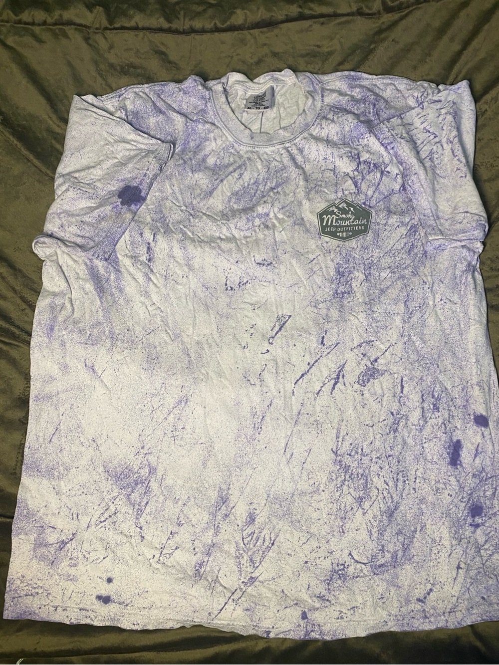 The Mountain Men’s White and Purple Splatter Long-Sleeve Shirt